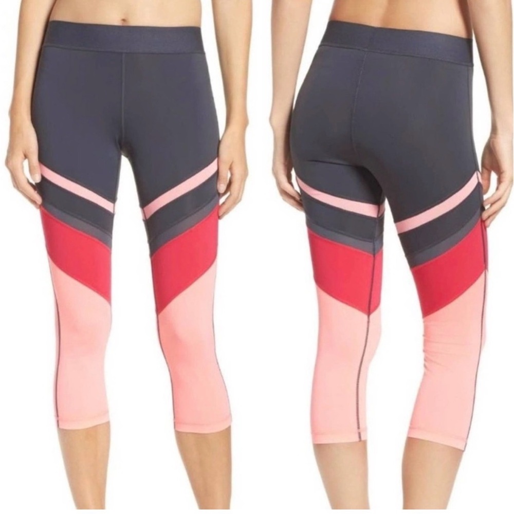 NWOT Zella High-Waisted Color Block Capri Leggings